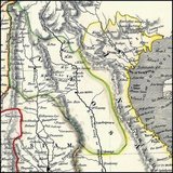 Detail of a British map dating from the early 19th century. Burma's Tenasserim Province (pink) is marked as being British and was seized by Britain after the First Anglo-Burmese War (1824-1826).<br/><br/>

The geography is very imperfect, the first Brirish surveying teams into 'Laos Land' not being dispatched until the missions of McLeod and Richardson (1836-37). Chiang Mai, the Lan Na capital, at this time under the rule of Chao Phuttawong (1825-46), is identified as 'Saymamay'. The Lao capital, Vientiane, conquered and despoiled by Siam in 1828, is identified as Lanchang, and placed on the wrong, west bank of the Mekong River. Luang Prabang, to the north, is probably identified as (the more northerly)  M. Loun.<br/><br/>

Hanoi, the capital of Tonkin to the Northeast, is identified (puzzlingly) as 'Kesho' or 'Tongquin', the latter being 'Eastern Capital' in Vietnamese. To the south, is still identified as the old capital of Siam, 'Yuthia' (Ayutthaya), although the capital was moved to Bangkok in 1782.<br/><br/>

The River Salween is shown as the frontier between the Lan Na Kingdom and Burma, while the northernmost part of Lan Na is shown to extend north, into the Shan States in the region of Kengtung