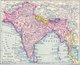 India: Map of the British Raj, including present-day India, Pakistan, Bangladesh, Burma and Sri Lanka, 1904